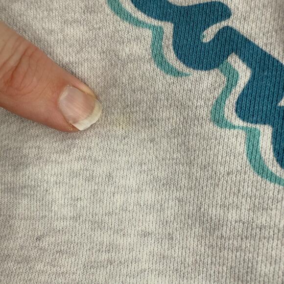 Champion Reverse Weave Sweatshirt Mens 2XL Gray Blue All Over Logo Pullover Crew - Picture 3 of 10